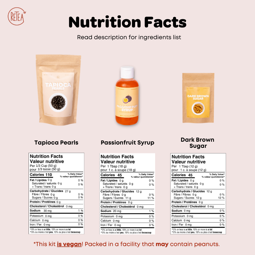 Passionfruit Green Tea Boba Kit