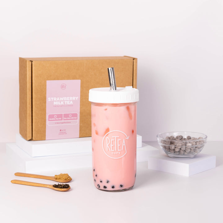 Fruit Milk Bubble Tea Recipe (Mango and Strawberry Milk)
