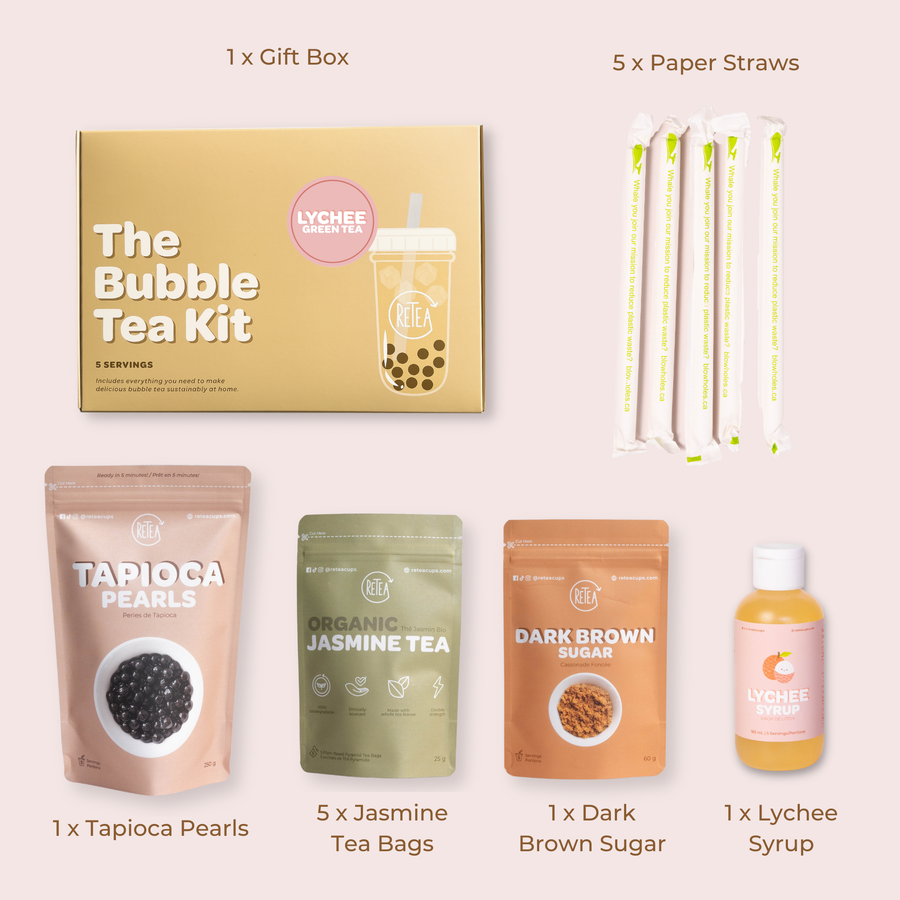 Lychee Green Tea Boba Kit