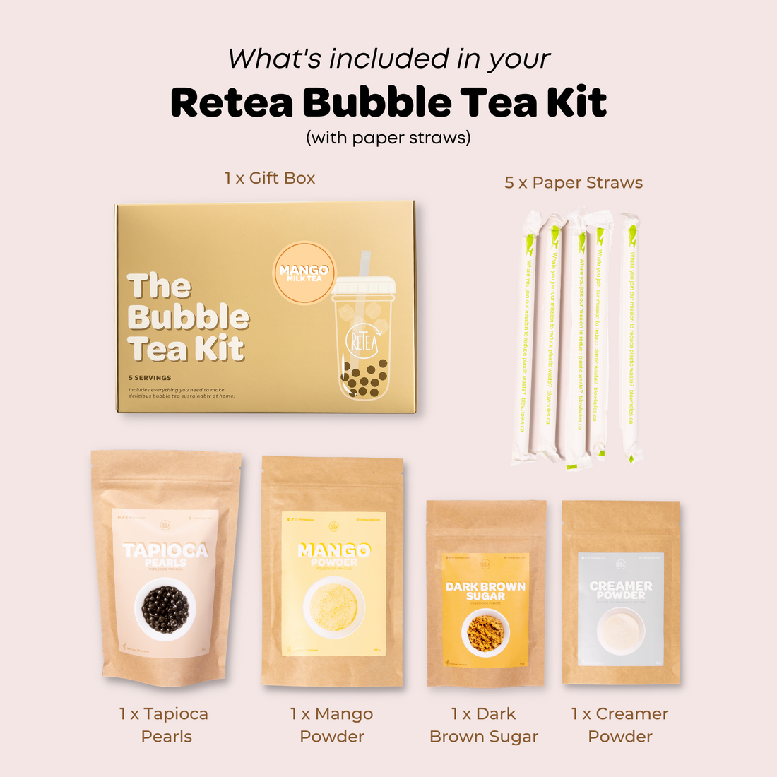 Mango Milk Tea Boba Kit