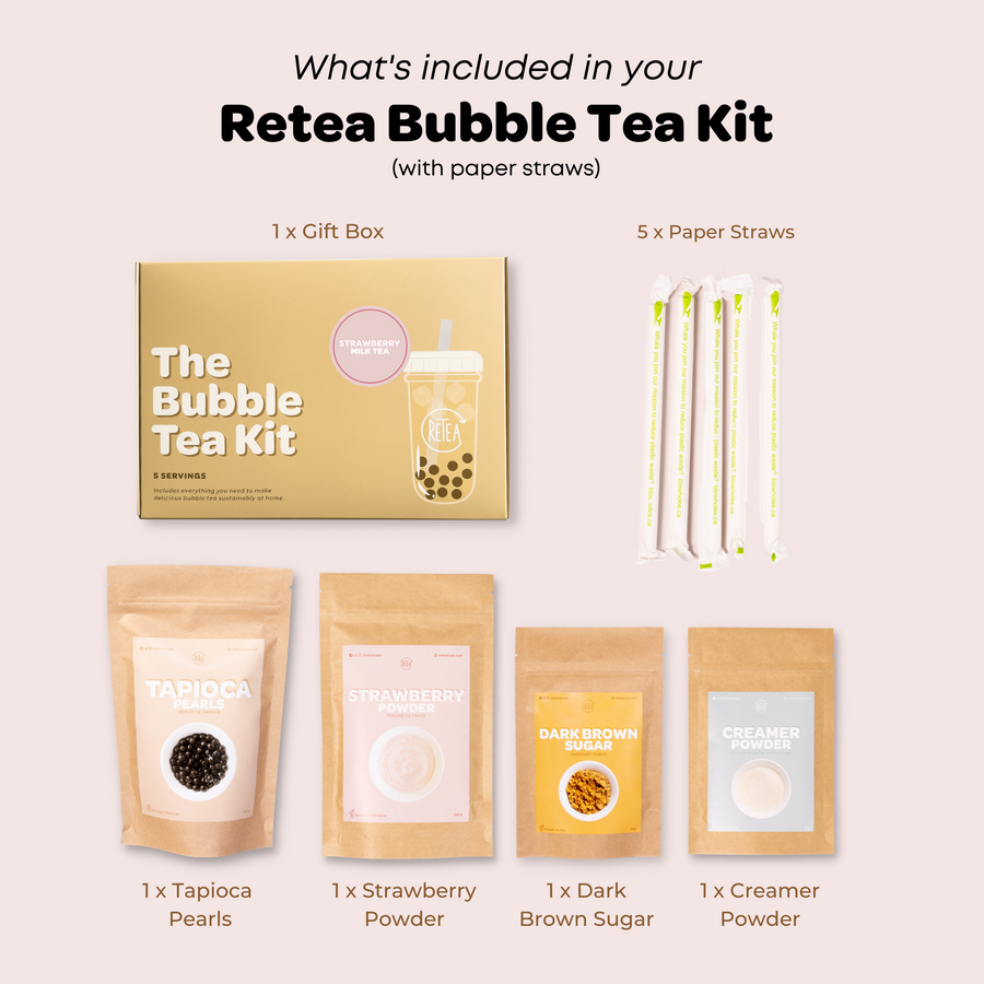 Strawberry Milk Tea Boba Kit