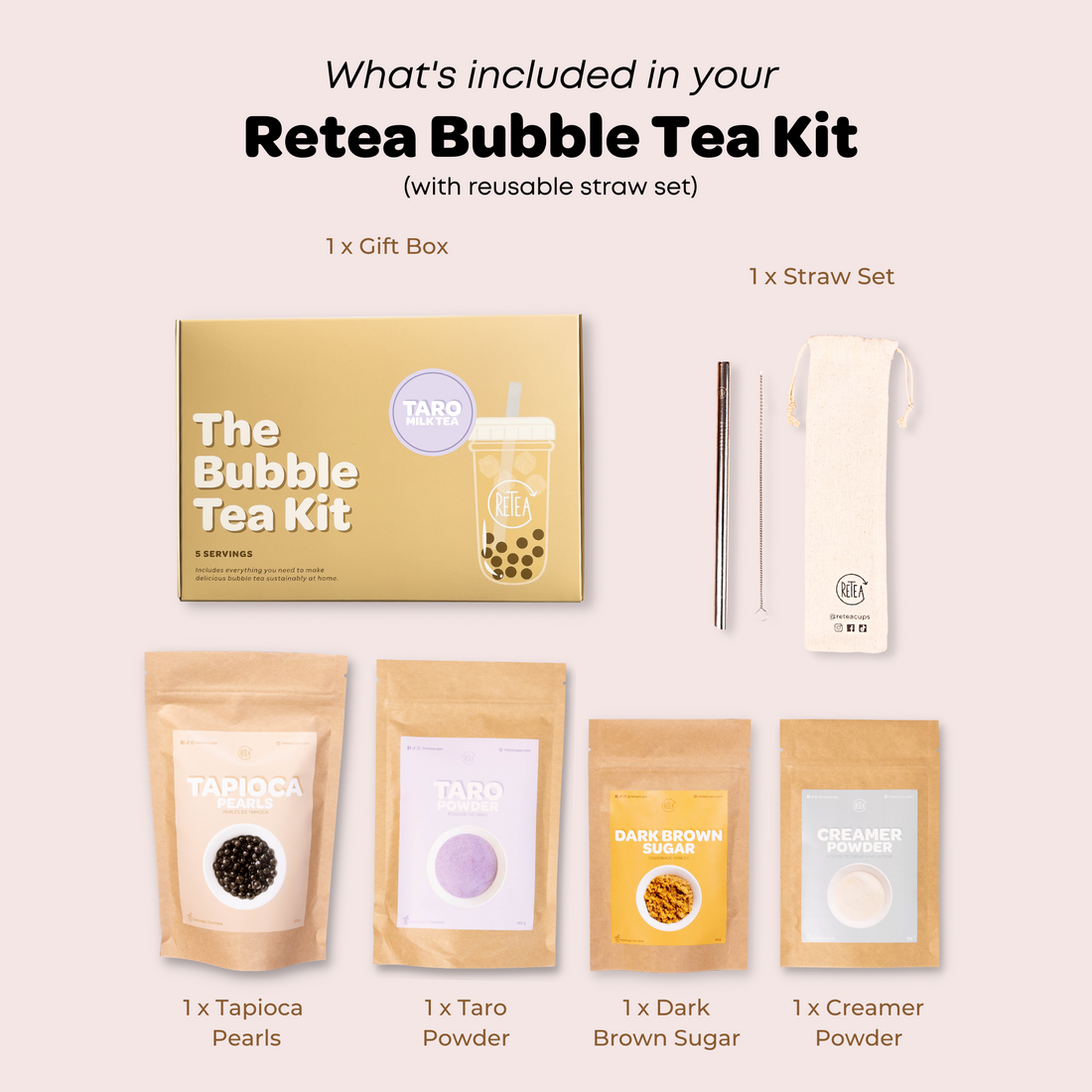 Taro Milk Tea Boba Kit