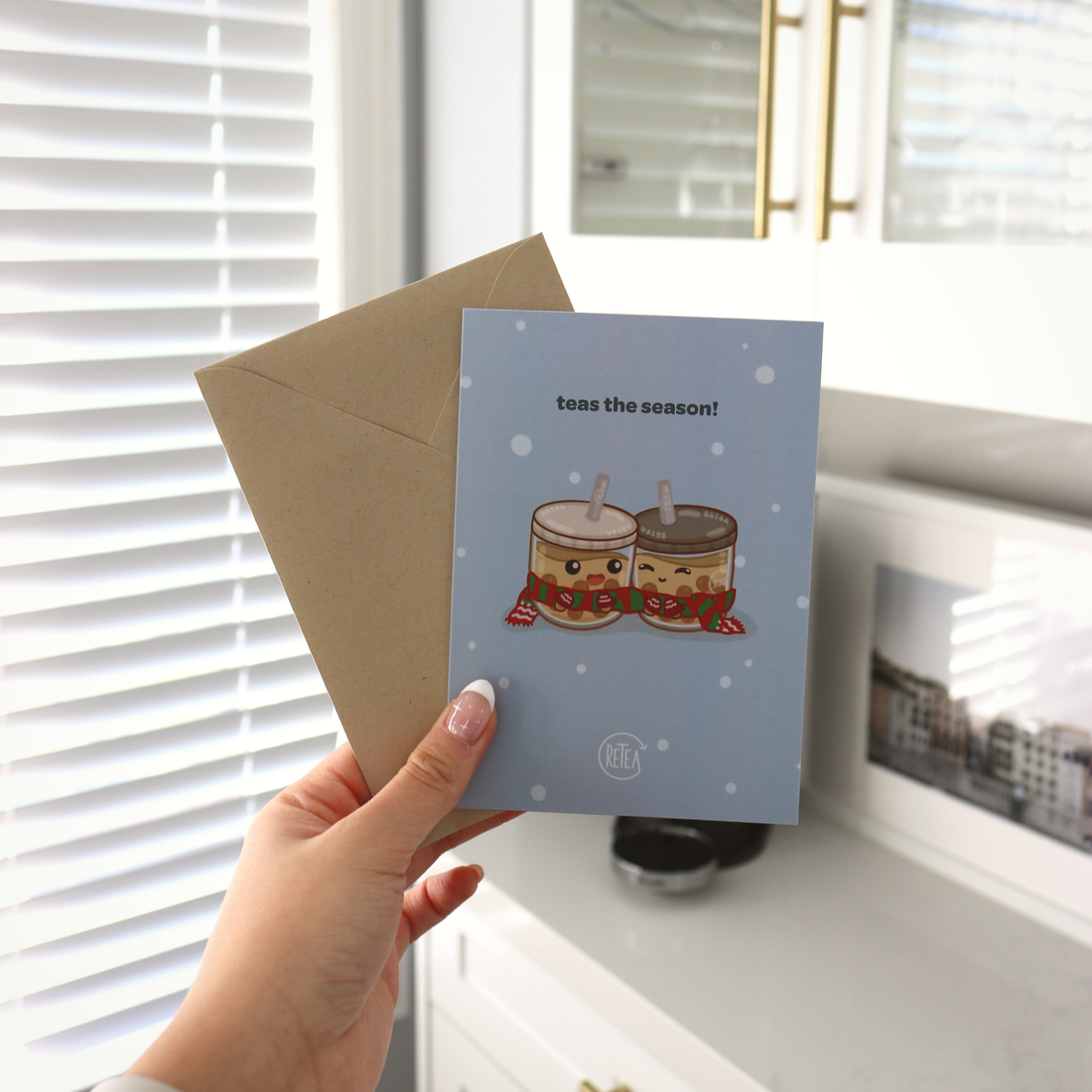 Bubble Tea Holiday Greeting Card